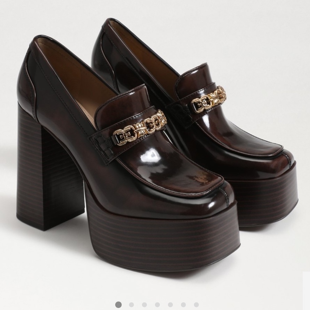 NWT Sam Edelman Rowe Platform loafer Sz 7.5 in Chestnut